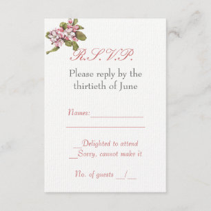 Tarjeta RSVP de Apple Blossom Vintage