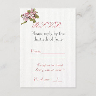 Tarjeta RSVP de Apple Blossom Vintage