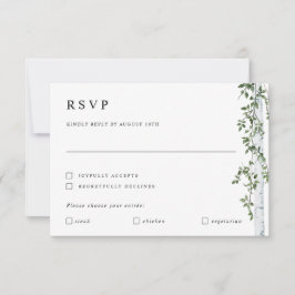 Tarjeta RSVP de árbol de birch con Boda de prefere