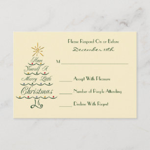 Tarjeta RSVP de árbol de Navidad lirico