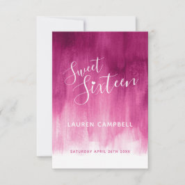 Tarjeta RSVP de arte abstracto rojo oscuro con 16 