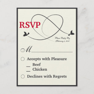 Tarjeta RSVP de Aves de Amor