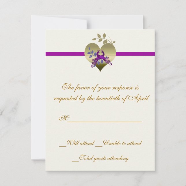 Tarjeta RSVP de Aves de Amor (Anverso)