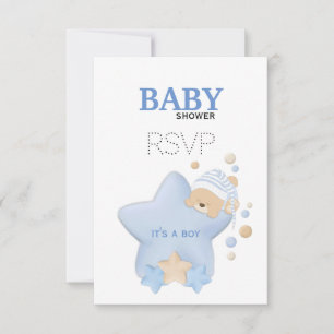 Tarjeta RSVP de Baby Shower de Teddy Bear para dor