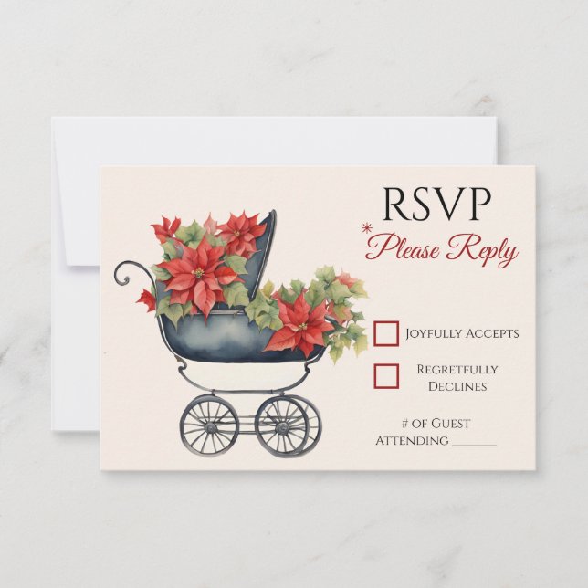 Tarjeta RSVP de Baby Shower para portadores de nav (Anverso)