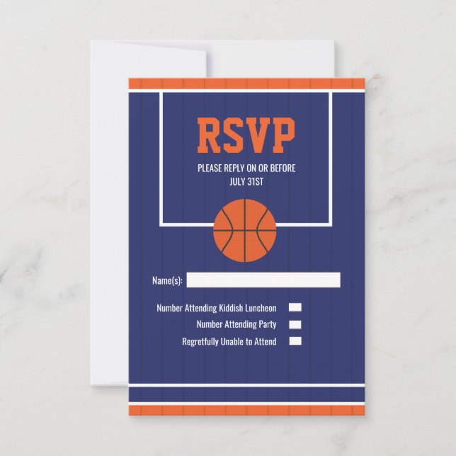 Tarjeta RSVP de Baloncesto (Anverso)