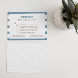 Tarjeta RSVP de banda náutica azul