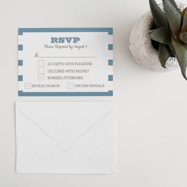 Tarjeta RSVP de banda náutica azul (Subido por el creador)