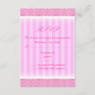 Tarjeta RSVP de banda rosa Sweet16