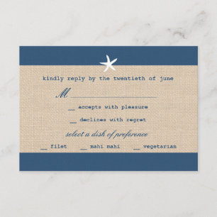 Tarjeta RSVP de bandas oceánicas vintage