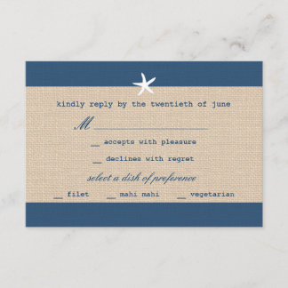 Tarjeta RSVP de bandas oceánicas vintage