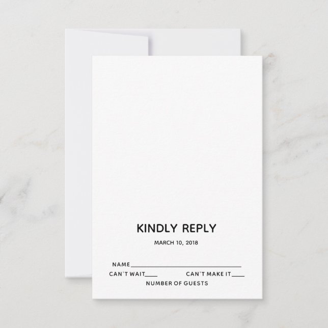 Tarjeta RSVP de barra baja (Anverso)