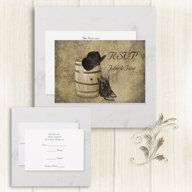 Tarjeta RSVP de Barrel y Boots (Subido por el creador)