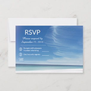 Tarjeta RSVP de Beach Sky Cloud & Seashells