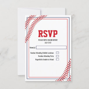 Tarjeta RSVP de béisbol