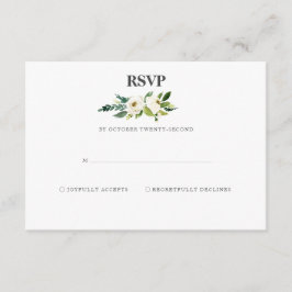 Tarjeta RSVP de Bloom Blanco