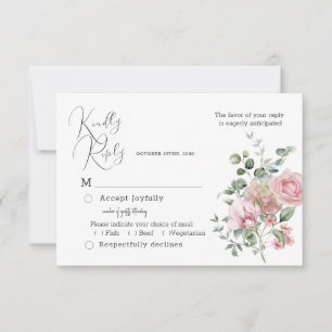 Tarjeta RSVP de Bloom Rubor Peony Wedding