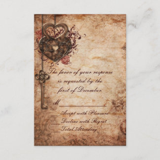 Tarjeta RSVP de Bloqueo Elegante y Boda Clave