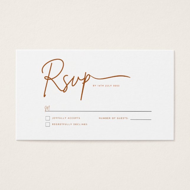 Tarjeta RSVP de boda (Frente)
