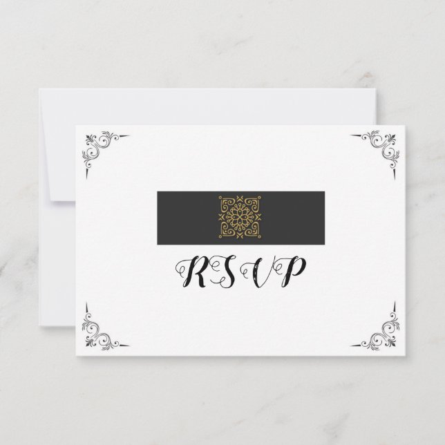 Tarjeta RSVP de boda (Anverso)