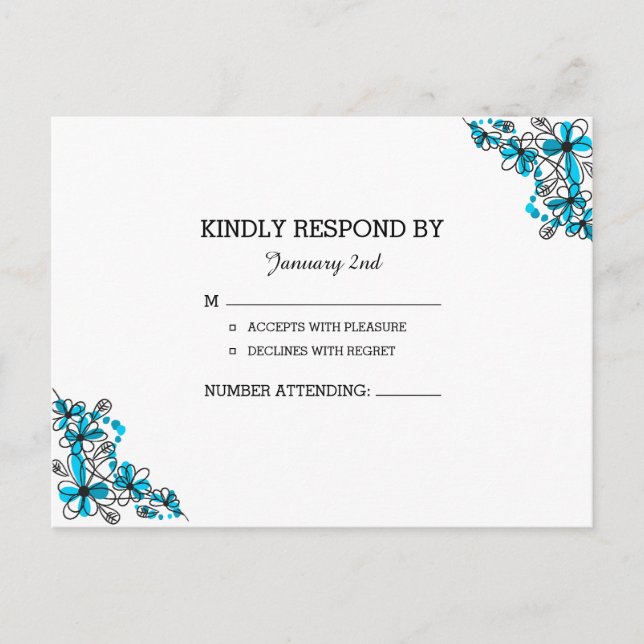 Tarjeta RSVP de boda (Anverso)