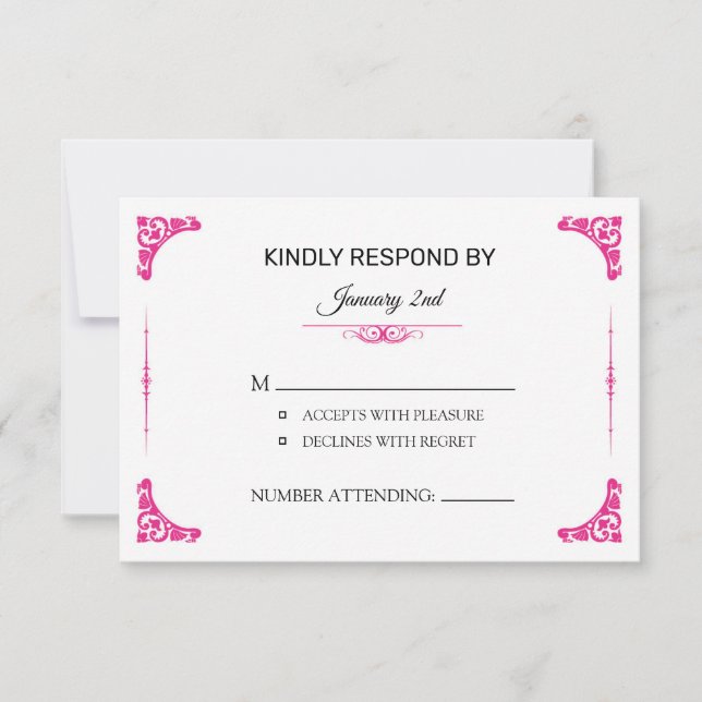 Tarjeta RSVP de boda (Anverso)