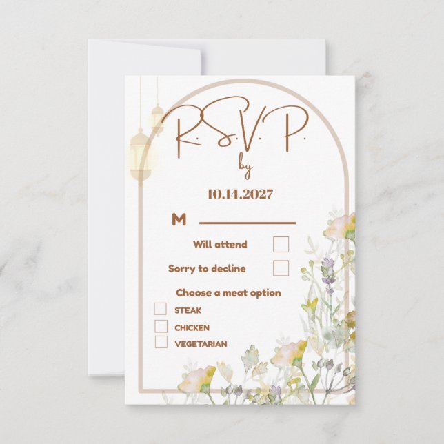 Tarjeta RSVP de boda (Anverso)