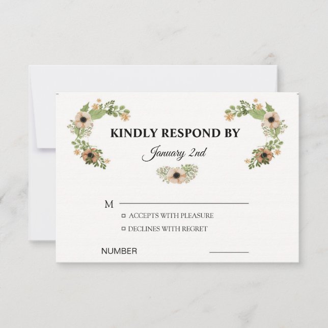 Tarjeta RSVP de boda (Anverso)