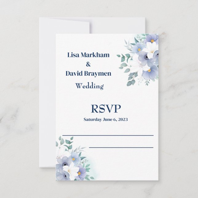 Tarjeta RSVP de boda (Anverso)