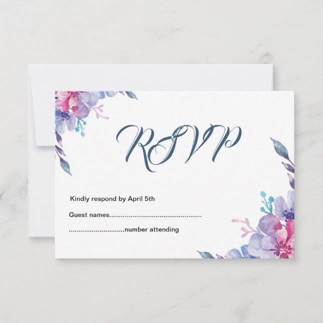 Tarjeta RSVP de boda (Anverso)