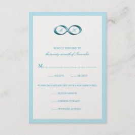 Tarjeta RSVP de boda Aqua Blue Infinity Hand Clasp