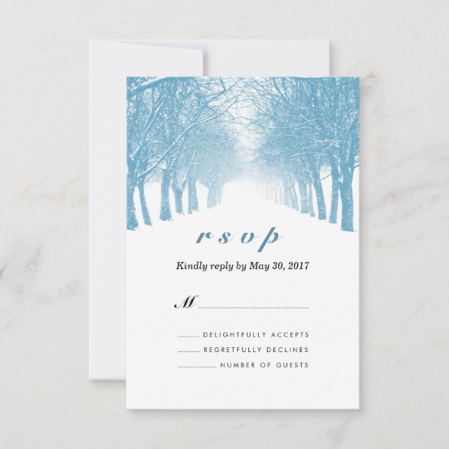 Tarjeta RSVP de Boda Avenida de los Árboles de Inv (Anverso)