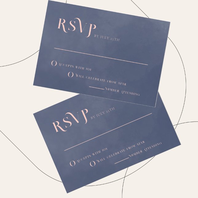 Tarjeta RSVP de Boda Azul de Humo de Marina Clásic (Subido por el creador)