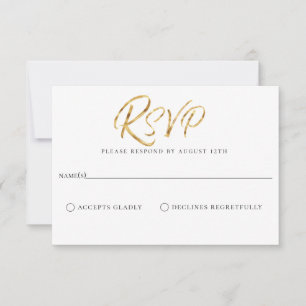 Tarjeta RSVP de Boda Azul de la Marina de Oro Cepi