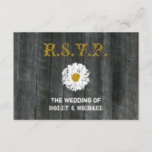 Tarjeta RSVP de boda - Barnwood y Daisy