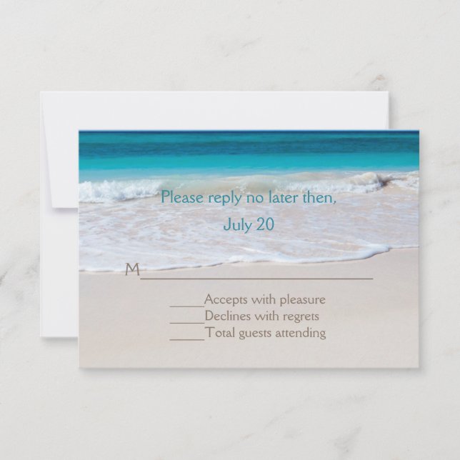 Tarjeta RSVP de boda blanca (Anverso)
