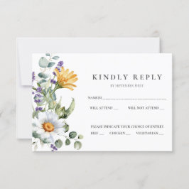Tarjeta RSVP de boda blanca