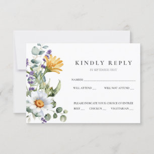 Tarjeta RSVP de boda blanca
