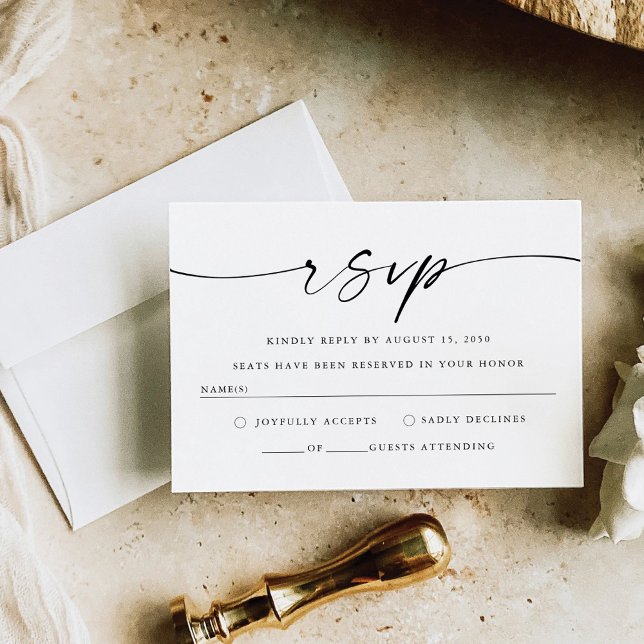 Tarjeta RSVP de boda Boda minimalista (Subido por el creador)