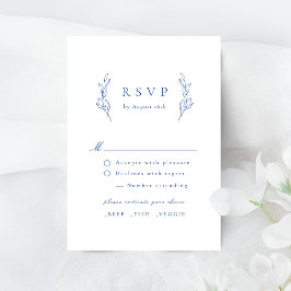 Tarjeta RSVP de boda botánica de elegancia simple 