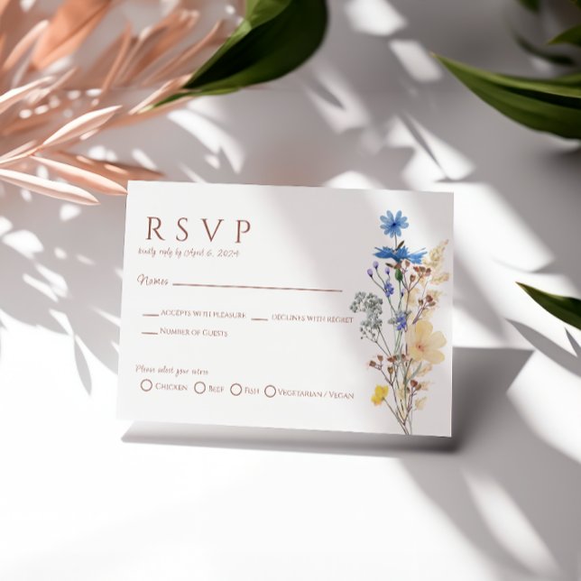Tarjeta RSVP de Boda Botánica de Flor Silvestre (Subido por el creador)