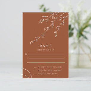Tarjeta RSVP de boda botánica de Terracotta
