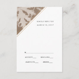 Tarjeta rsvp de boda botánica marrón, tarjeta de r