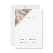Tarjeta rsvp de boda botánica marrón, tarjeta de r