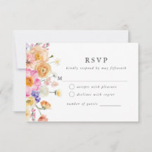 Tarjeta RSVP de Boda Botánica Moderna Brillante