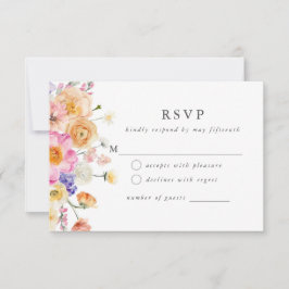 Tarjeta RSVP de Boda Botánica Moderna Brillante