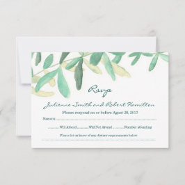 Tarjeta RSVP de Boda Botánica Moderna de Verdor