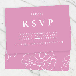 Tarjeta RSVP de Boda Botánica Púrpura Elegante
