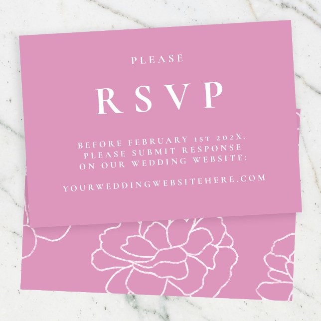 Tarjeta RSVP de Boda Botánica Púrpura Elegante (Subido por el creador)
