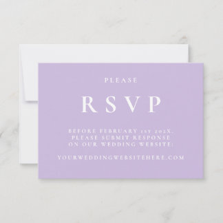 Tarjeta RSVP de Boda Botánica Púrpura Elegante